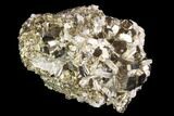 Gleaming Pyrite Cluster with Quartz - Peru #94389-1